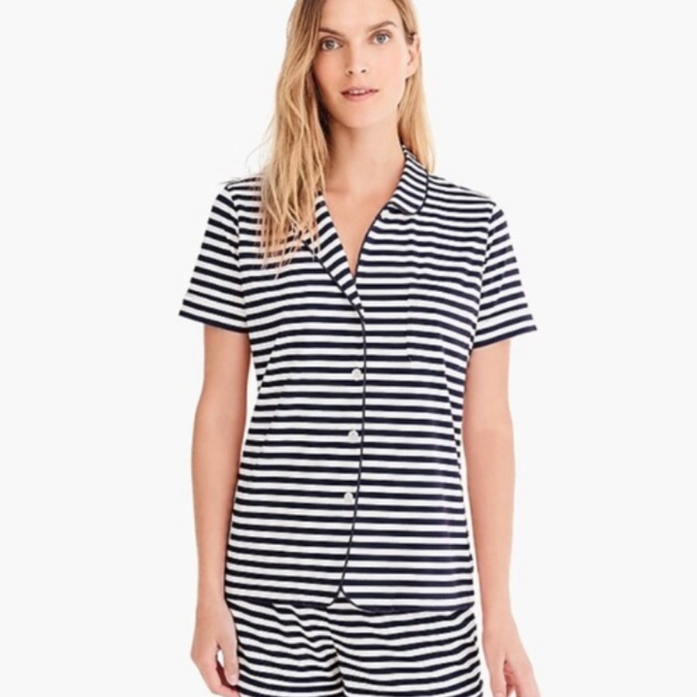J. Crew Navy Striped Pajamas